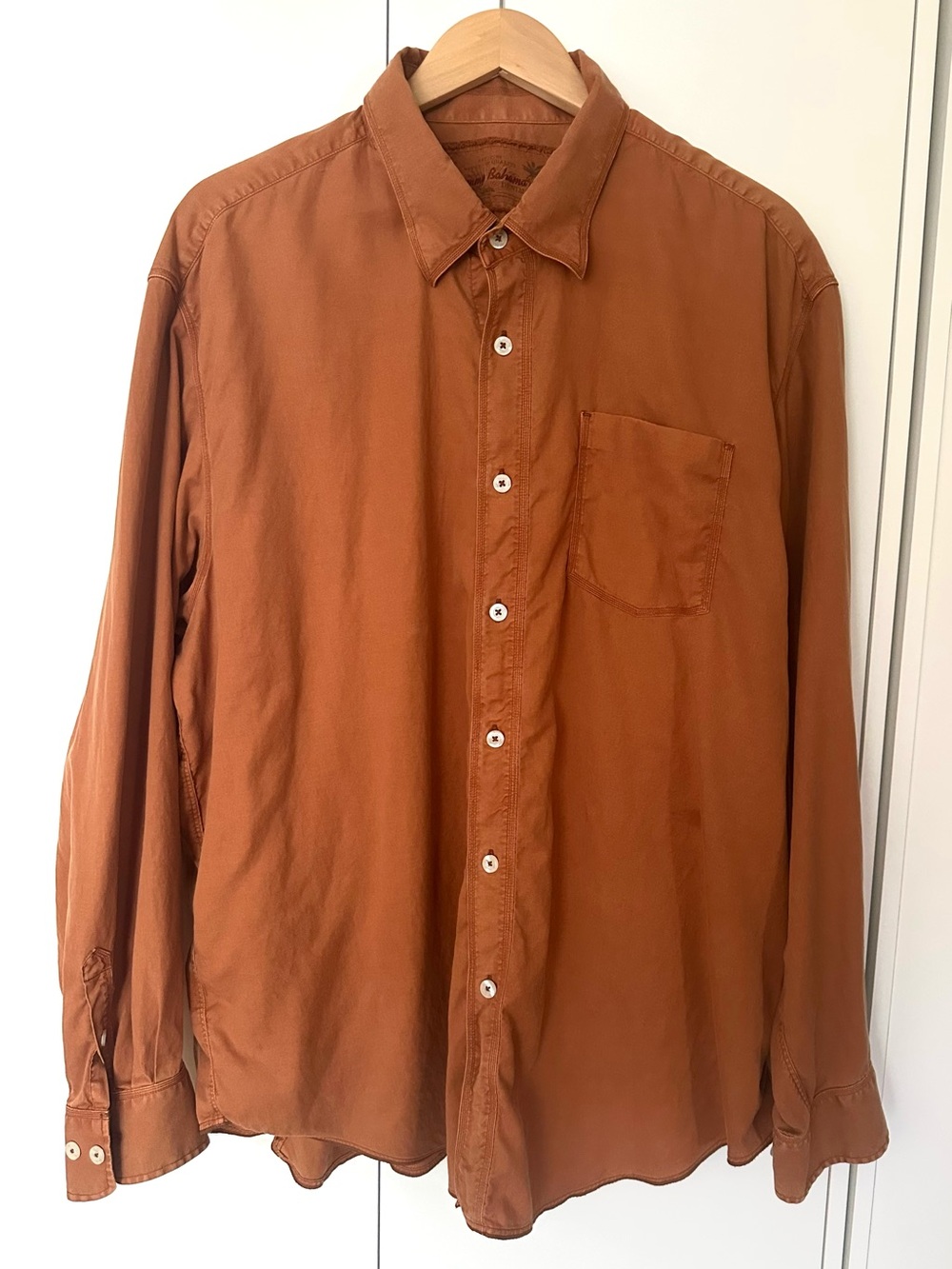 Tommy Bahama Men's Rust Orange Long-Sleeve Button-Down Shirt